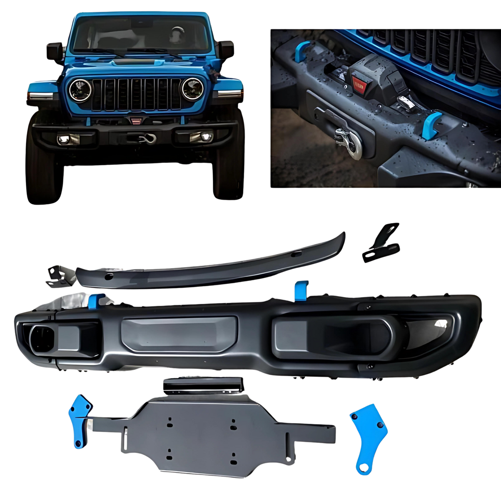 Bomper Aniversario Ganchos Azul Jeep Wrangler 2019 al 2023 JL