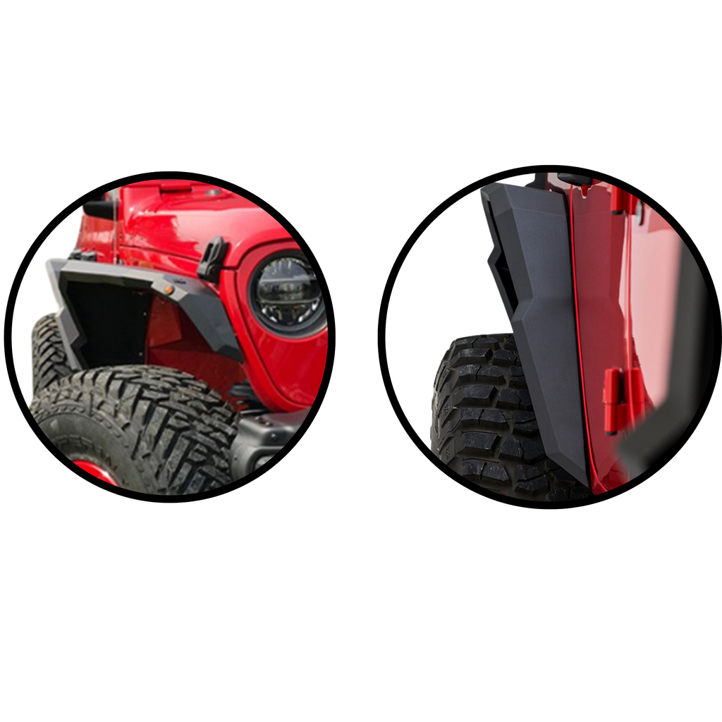 Juego Fender Flares Flat Style Jeep Wrangler 2019 al 2024 JL