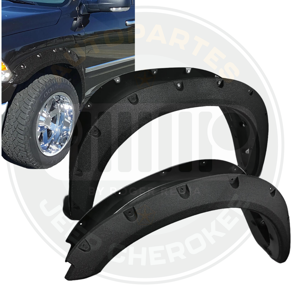 Juego de Fender Para Ram 1500 Modelo 2009 al 2017 Texturizado Delanteros y Traseros