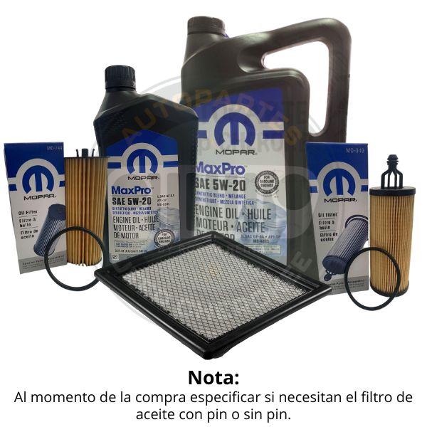 Kit Cambio De Aceite Dodge Journey Modelo 2011 al 2013 Motor 3.6