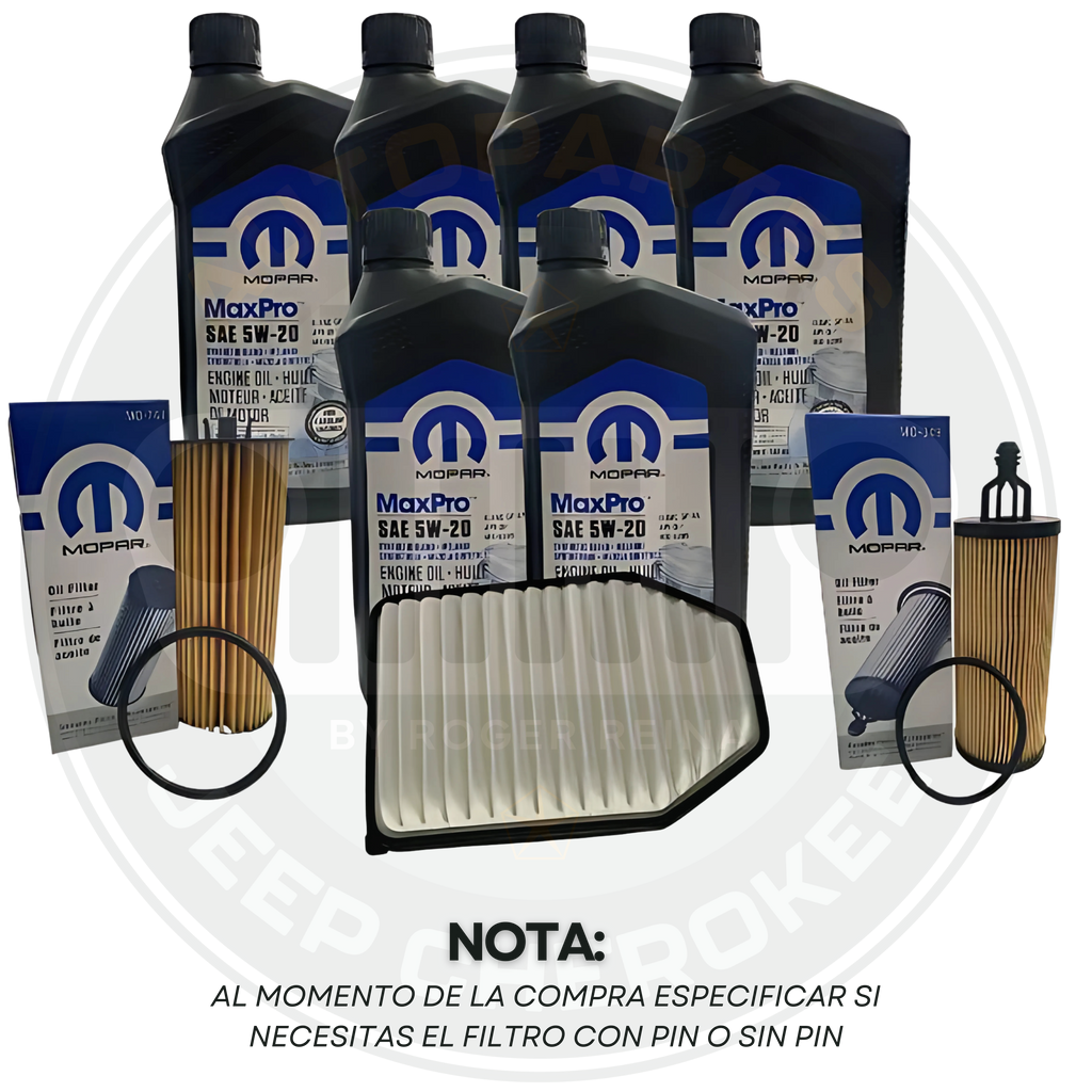 Kit Cambio De Aceite Para Jeep Wrangler 2012 al 2018 JK