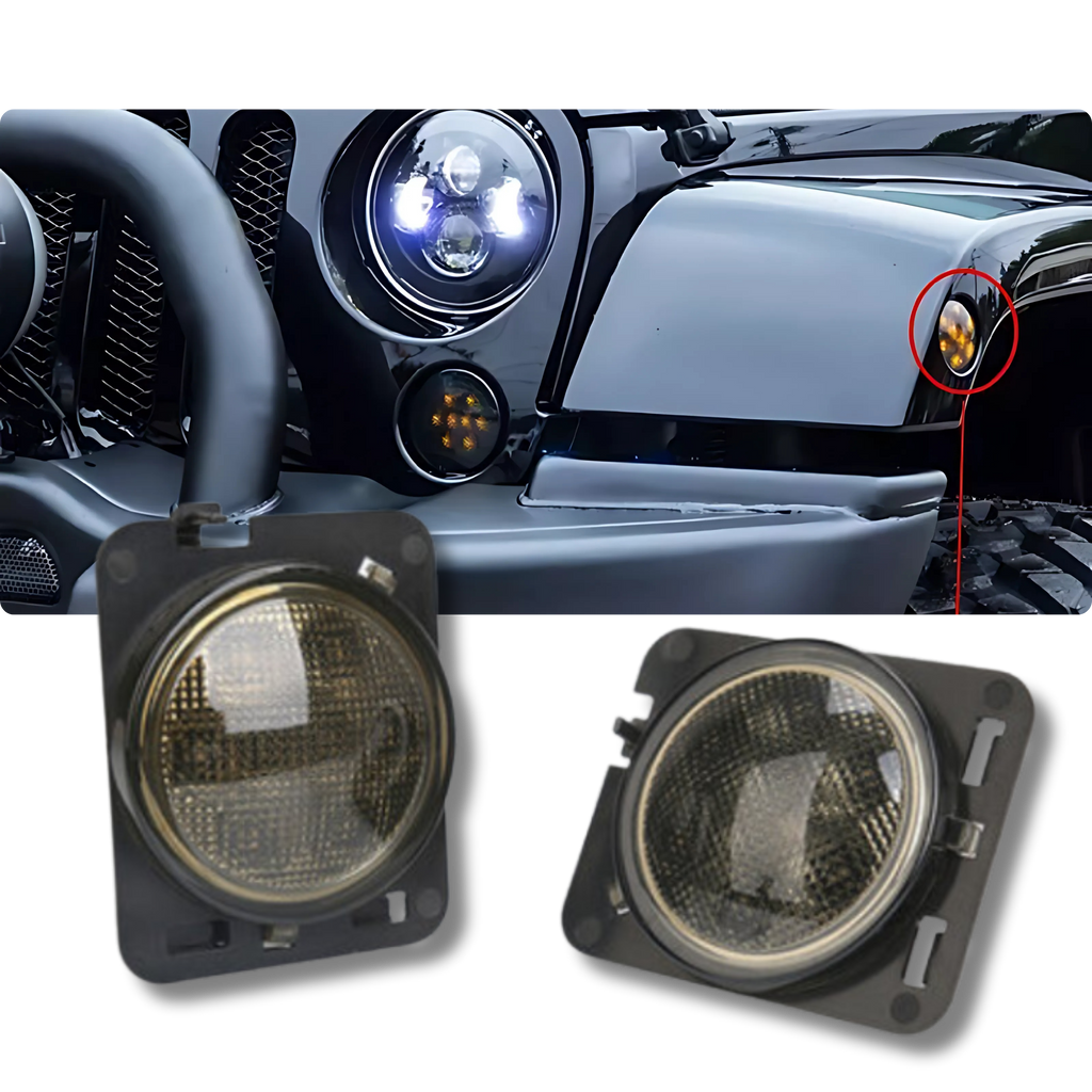 Juego Luz Direccional Led Jeep Wrangler 2007 al 2018 Jk